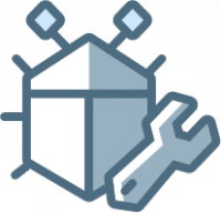 Bugs, fixes, blue, icon