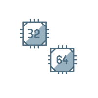 Squares, blue, 32, 64, bit, icon