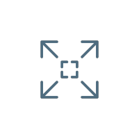 Size, arrows, blue, icon