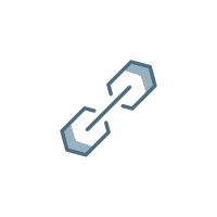 Links, blue, icon