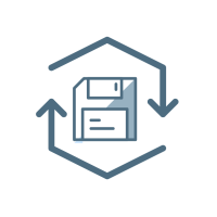 Arrows, save, blue, icon